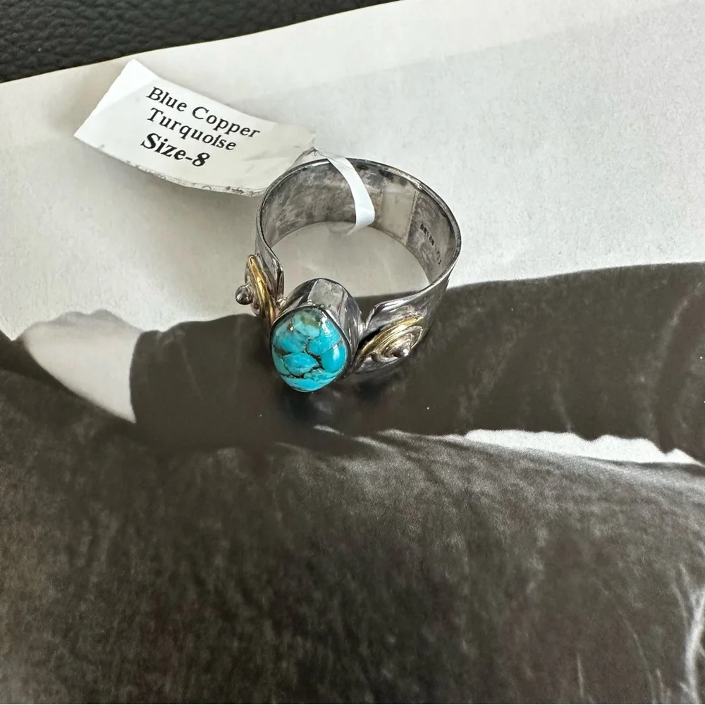 Sterling Silver / Brass Turquoise Ring